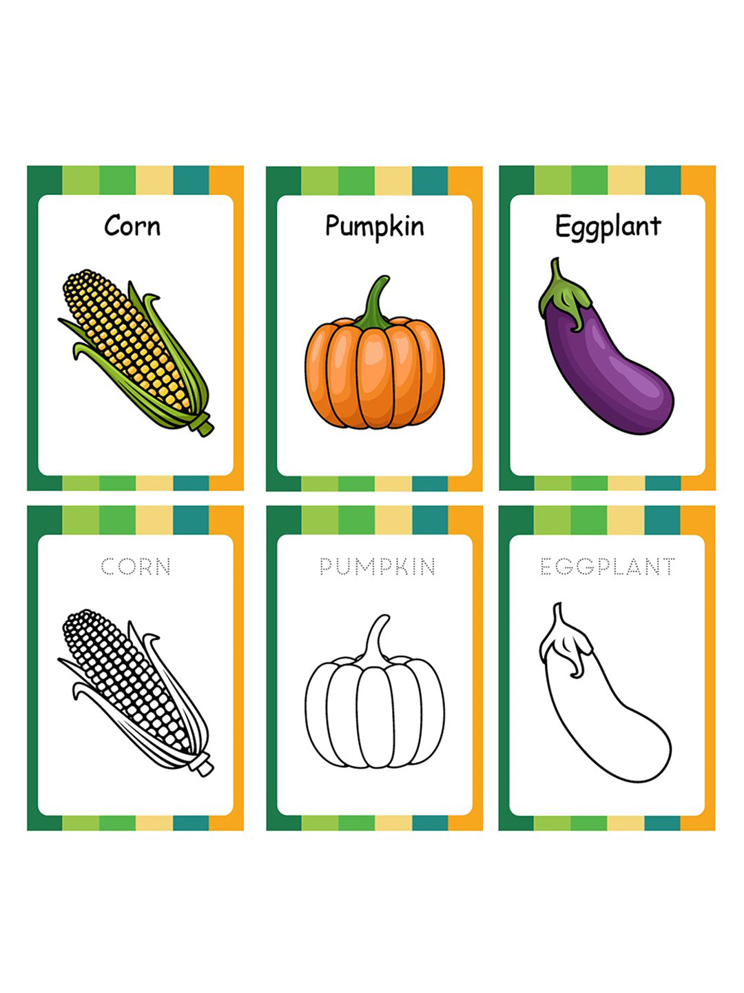 Baby's fruits and vegetable Flash Cards