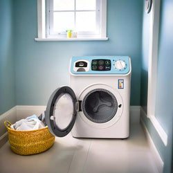 ILEARNNGROW  Mini Washing Machine Pretend Play Toy with Light & Realistic Sound for Kids