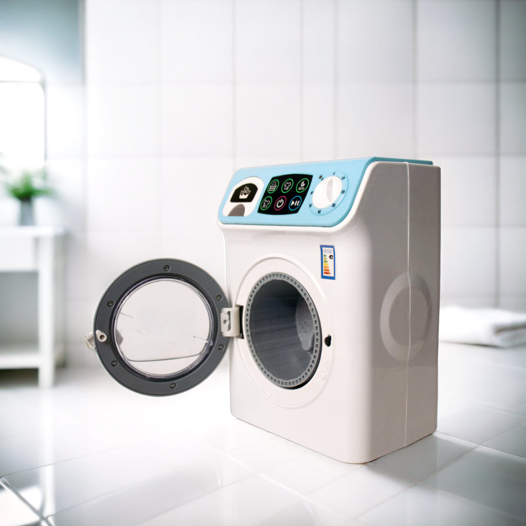 ILEARNNGROW  Mini Washing Machine Pretend Play Toy with Light & Realistic Sound for Kids