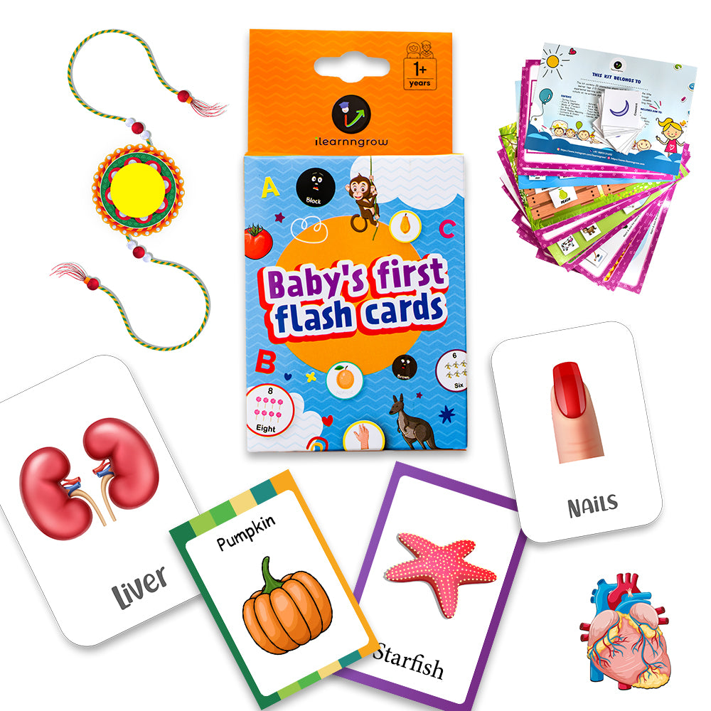 ilearnngrow Rakhi Hamper -Flash Card + Learining Kit + DIY Rakhi