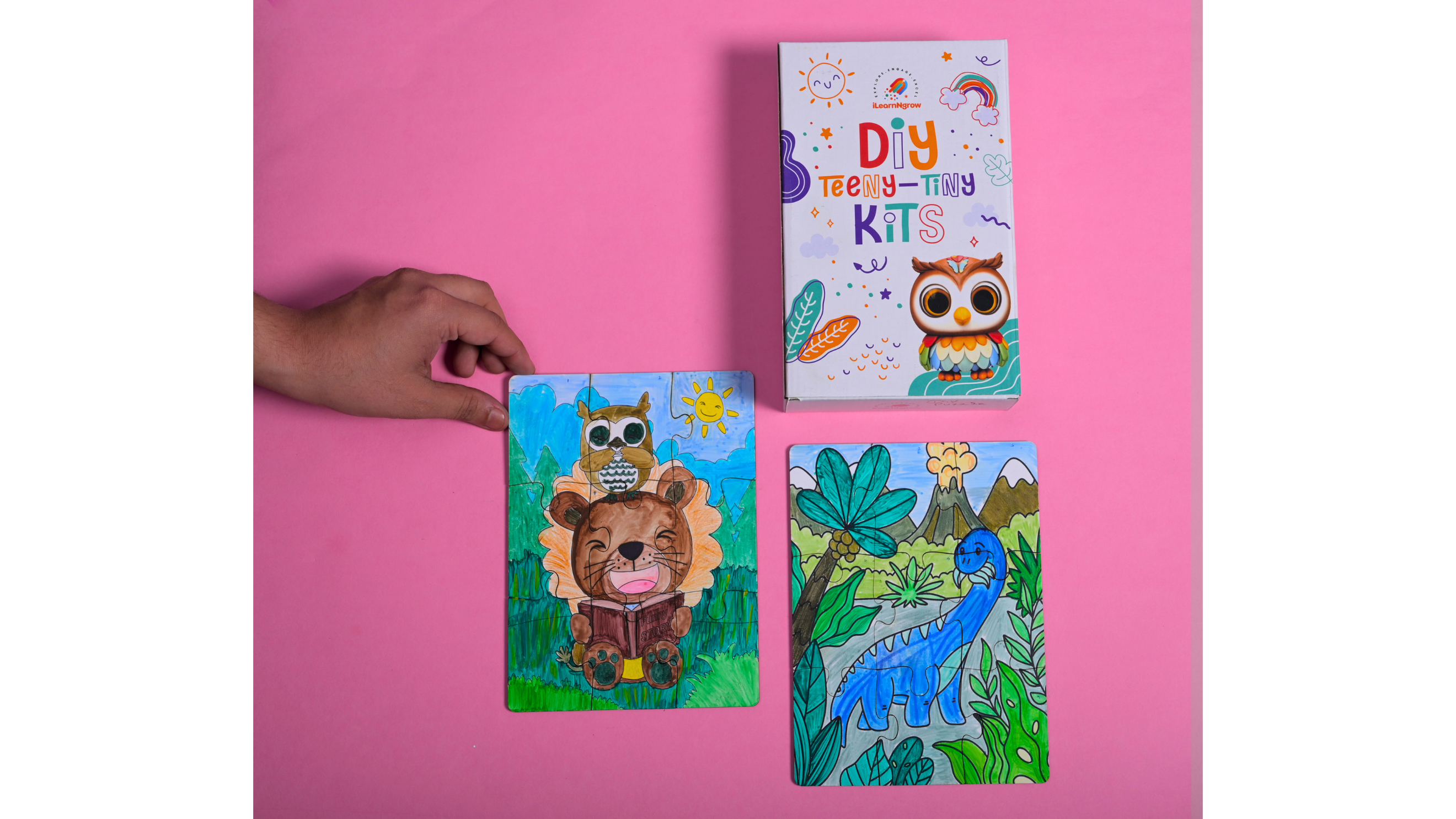 Teeny Tiny DIY Puzzle – Set of Two | Multi-Craft Kit for Kids | iLearnNGrow