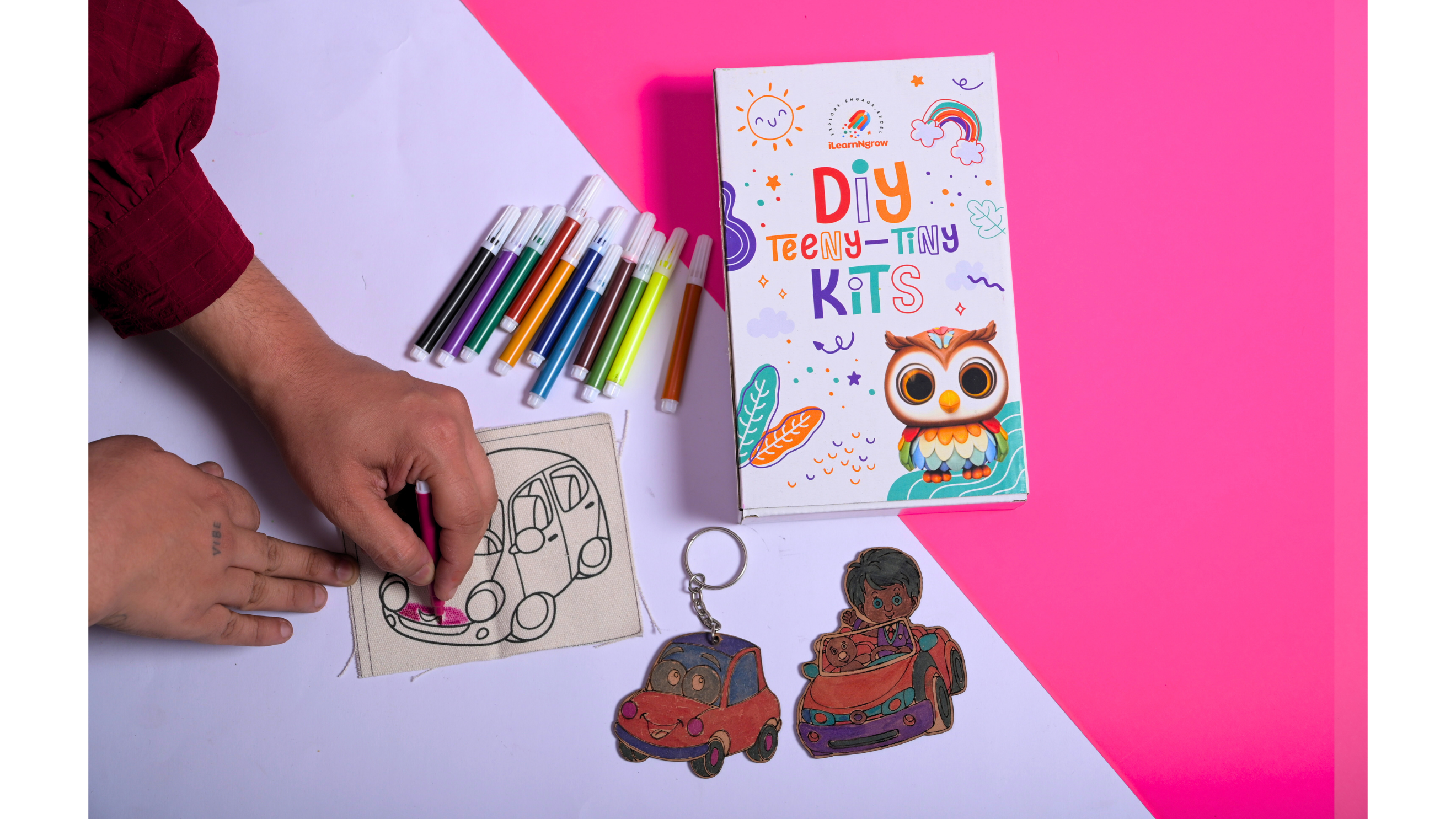 Teeny Tiny DIY Car Painting Kit – 3-in-1 Vehicle Craft Set for Kids | iLearnNGrow