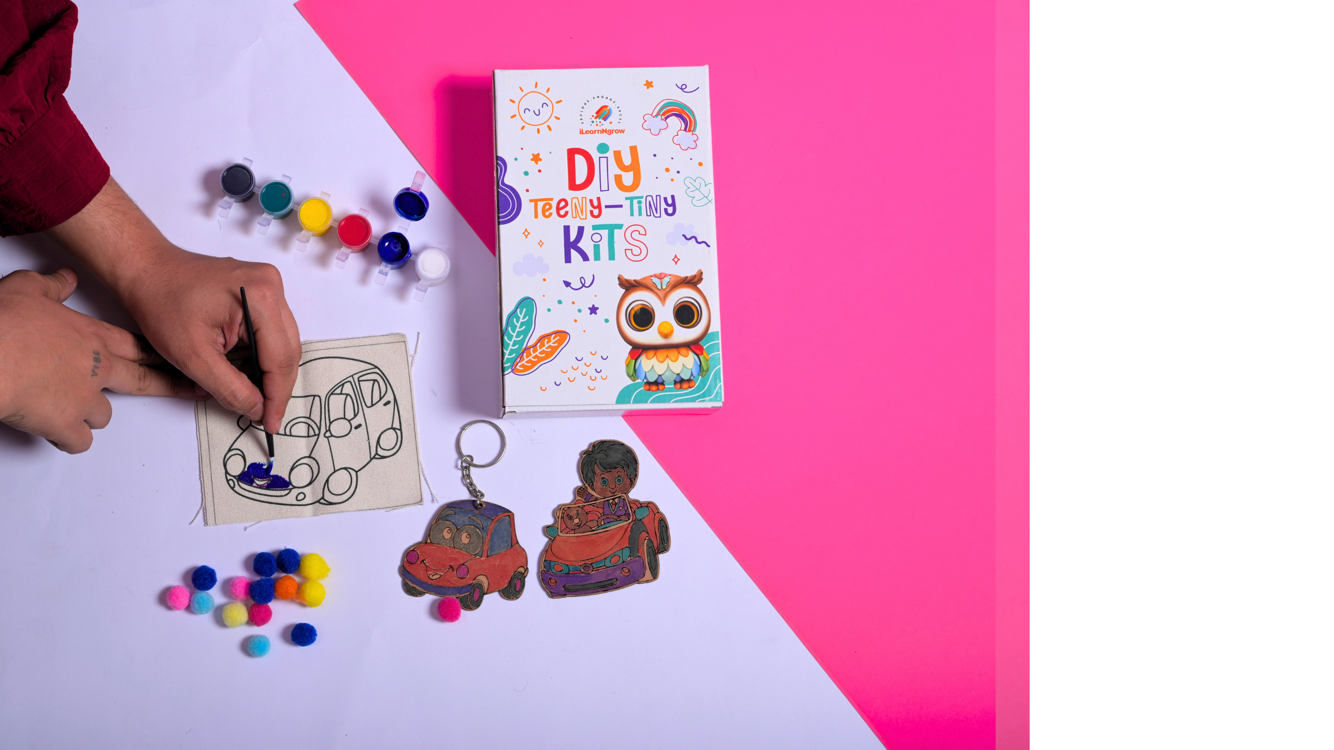 Teeny Tiny DIY Car Painting Kit – 3-in-1 Vehicle Craft Set for Kids | iLearnNGrow