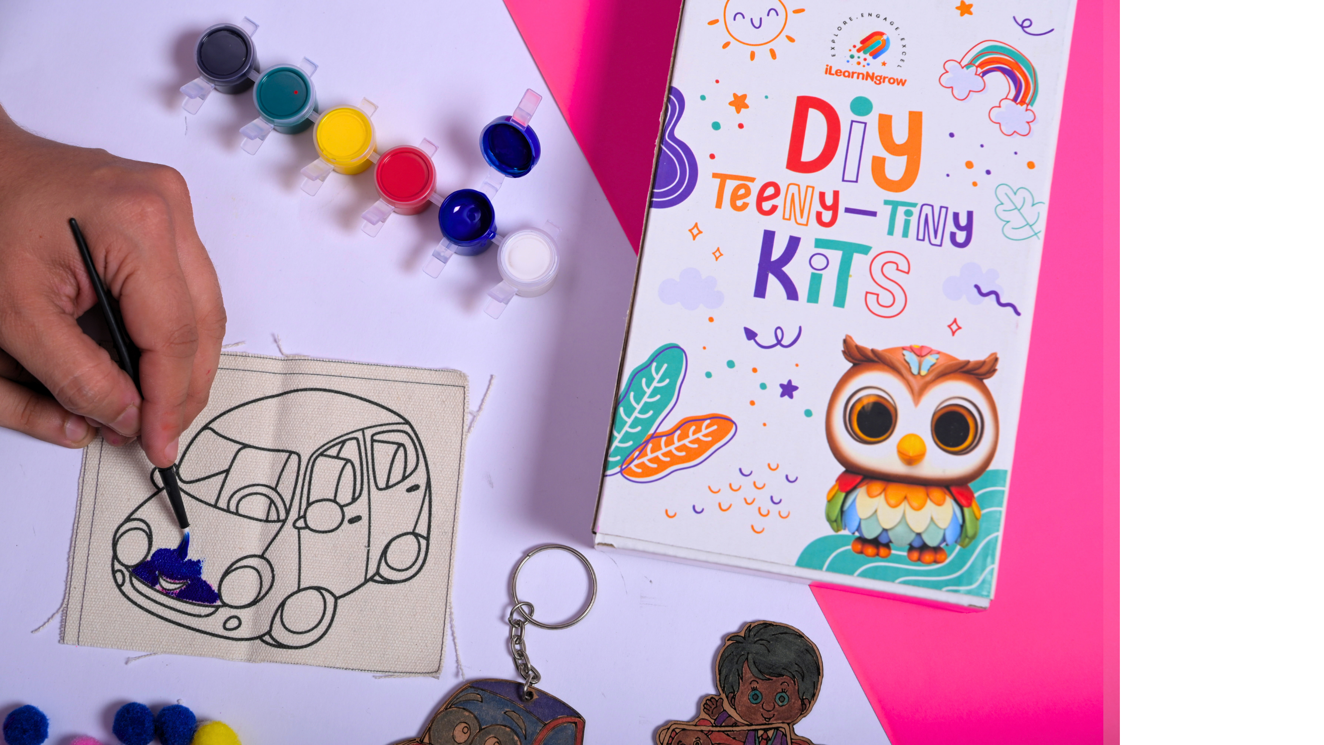 Teeny Tiny DIY Car Painting Kit – 3-in-1 Vehicle Craft Set for Kids | iLearnNGrow