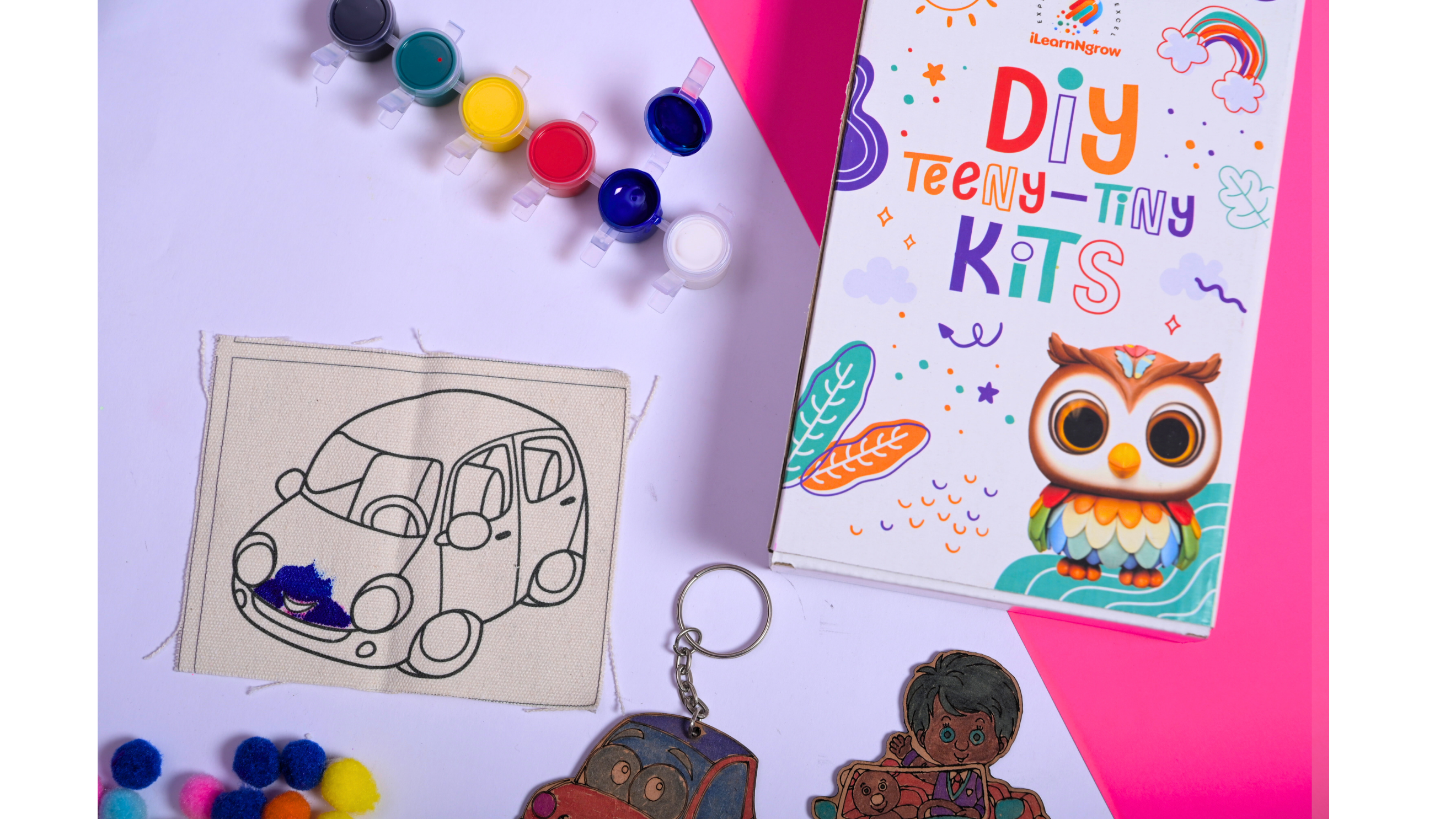 Teeny Tiny DIY Car Painting Kit – 3-in-1 Vehicle Craft Set for Kids | iLearnNGrow