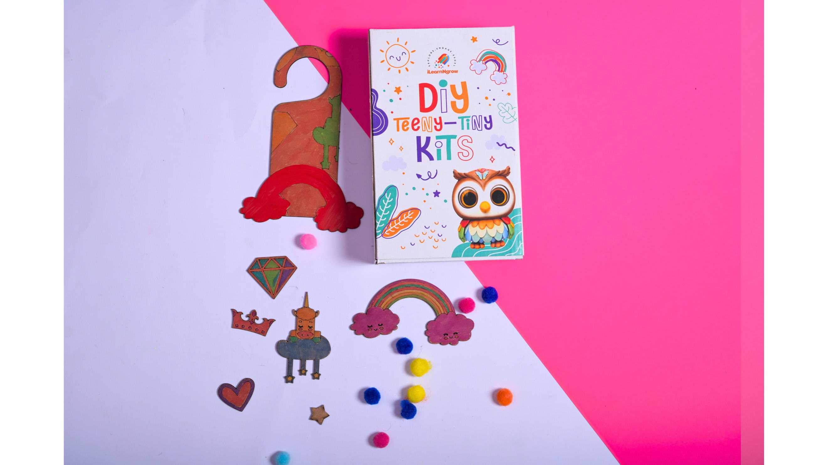 Teeny Tiny DIY Unicorn Name Plate & Door Knob Kit – Room Décor Craft Set for Kids | iLearnNGrow