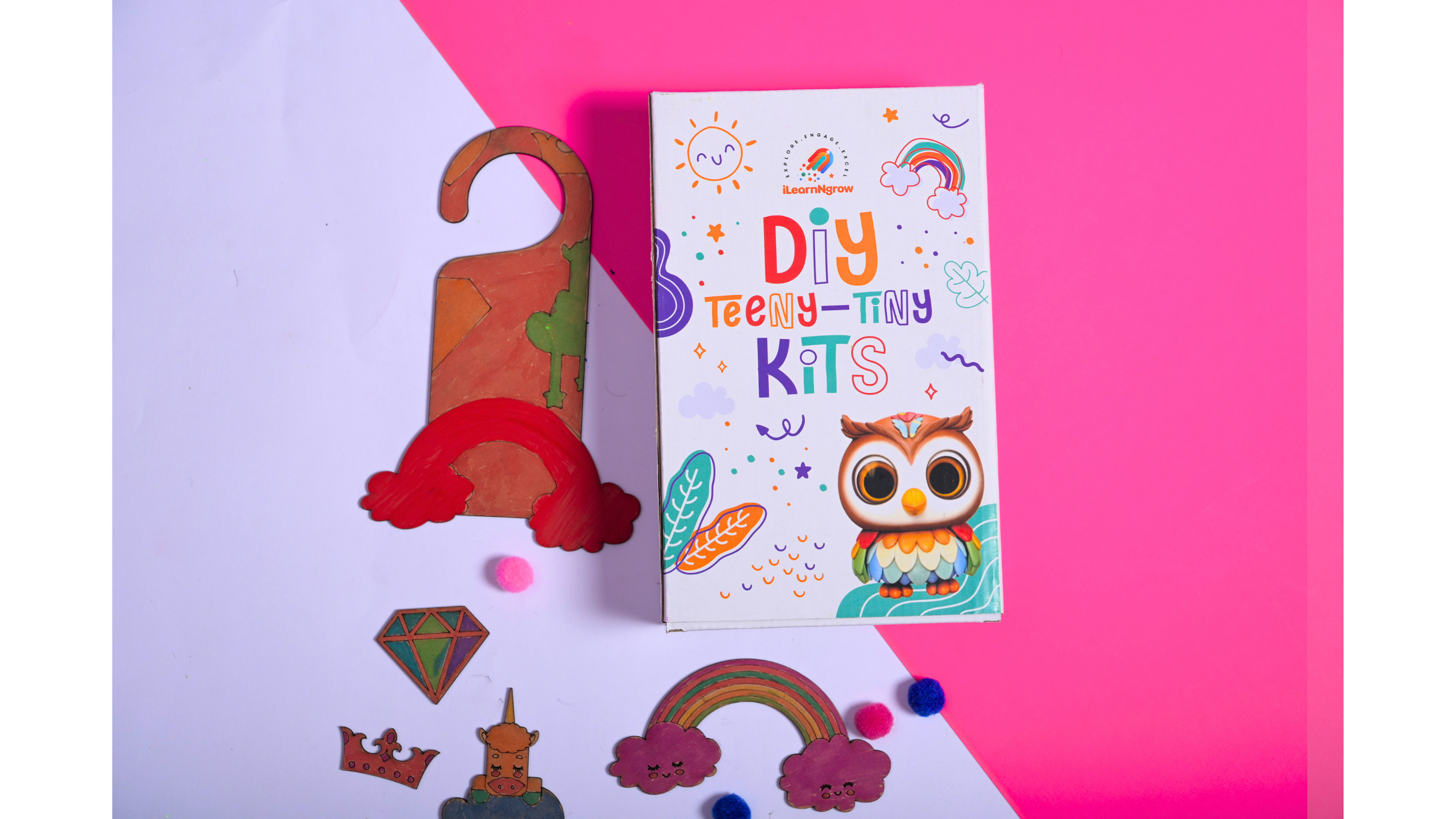 Teeny Tiny DIY Unicorn Name Plate & Door Knob Kit – Room Décor Craft Set for Kids | iLearnNGrow