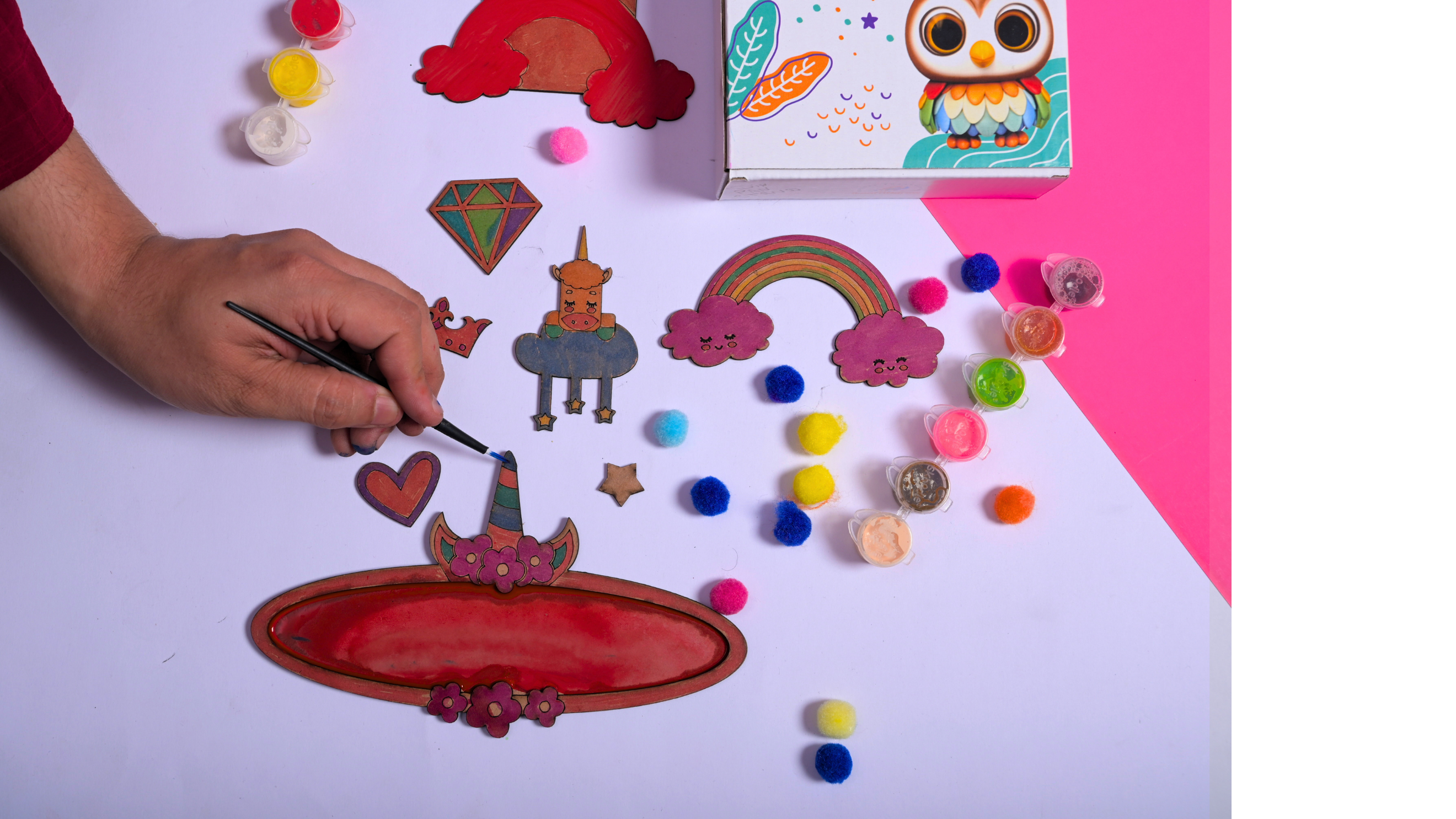 Teeny Tiny DIY Unicorn Name Plate & Door Knob Kit – Room Décor Craft Set for Kids | iLearnNGrow