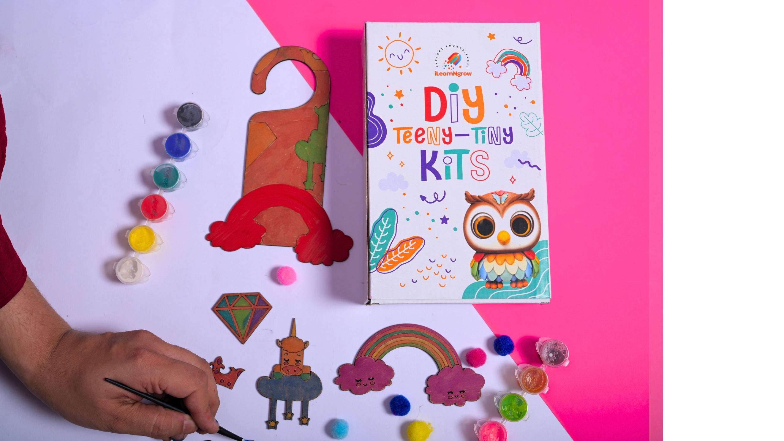 Teeny Tiny DIY Unicorn Name Plate & Door Knob Kit – Room Décor Craft Set for Kids | iLearnNGrow