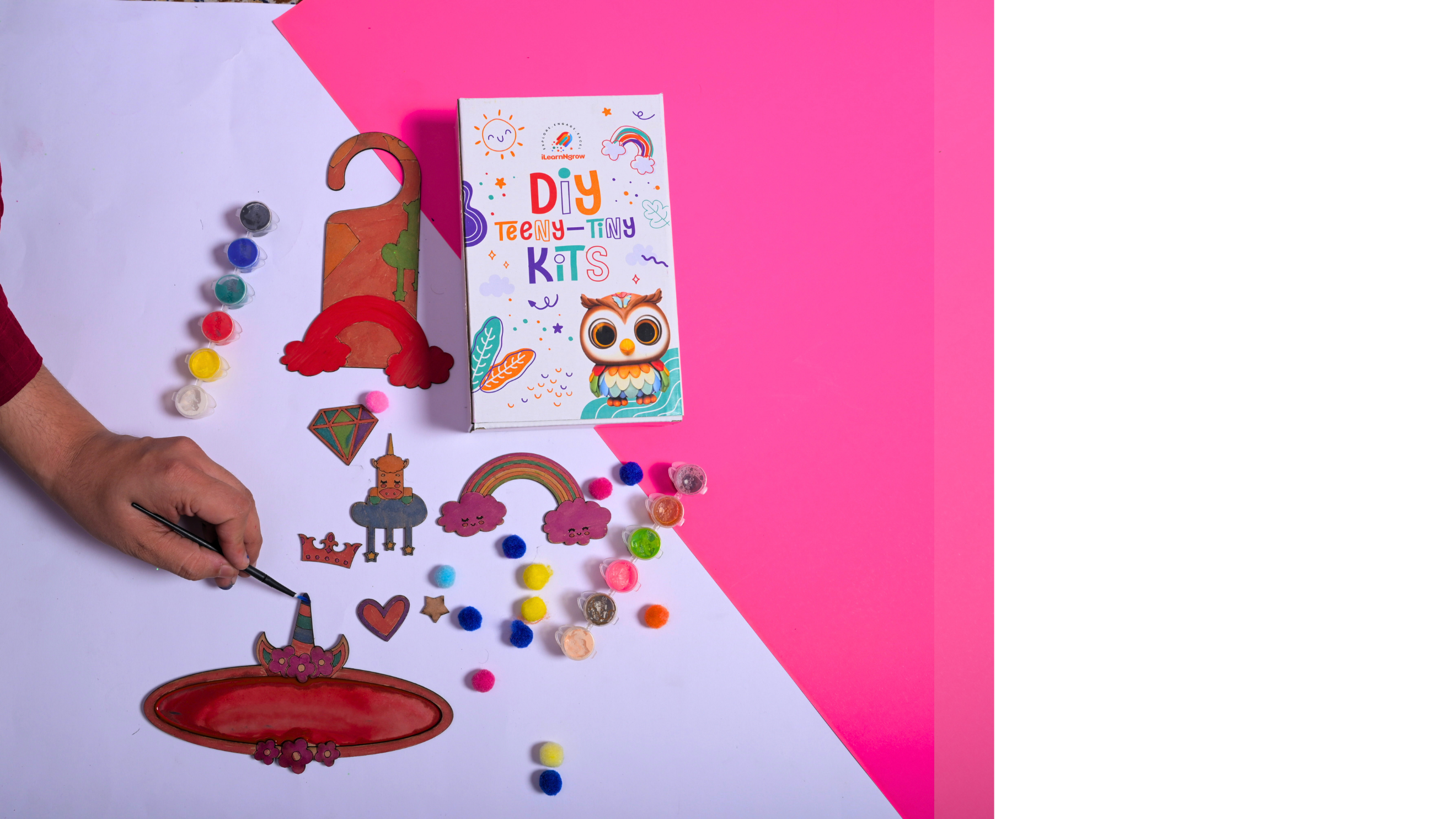 Teeny Tiny DIY Unicorn Name Plate & Door Knob Kit – Room Décor Craft Set for Kids | iLearnNGrow