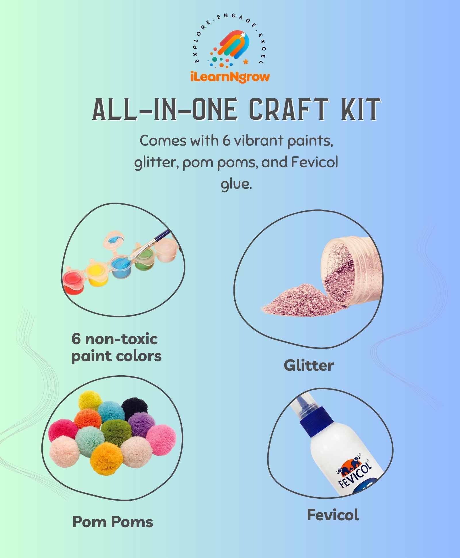 iLearnNGrow Dino Rakhi Combo – DIY Dinosaur Painting Kit with Dino Keychain, Fridge Magnet, Canvas Painting & Dino Rakhi