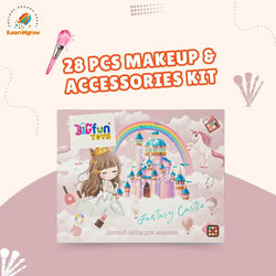 28 Pcs Kids Makeup & Accessories Kit with Hair Extensions – Pretend Play Beauty Set image 2