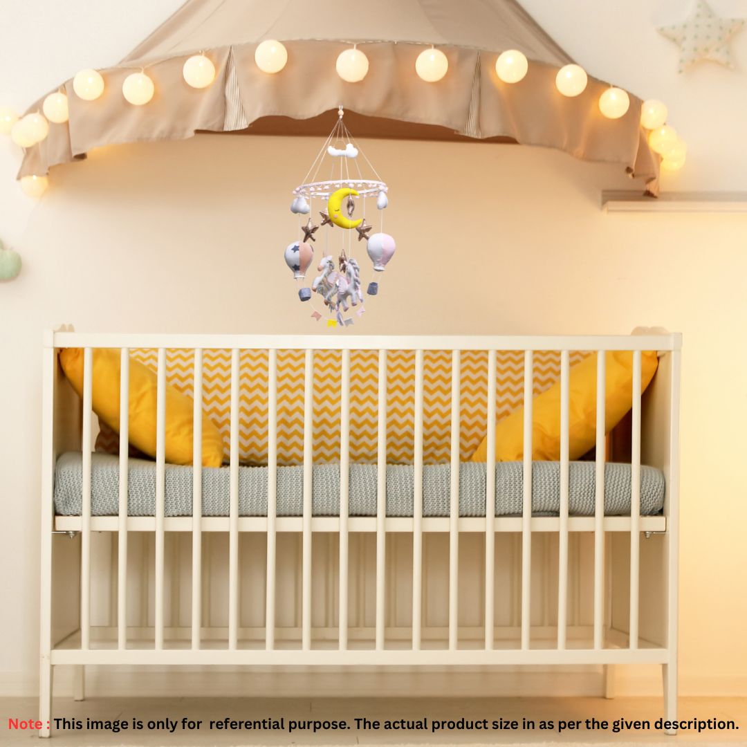 ilearnngrowSwirling Unicorn Hot Air Balloon Personalised Cot Mobile