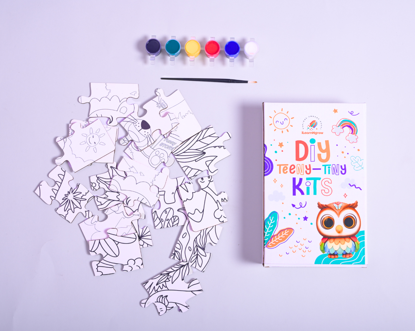 Teeny Tiny DIY Puzzle – Set of Two | Multi-Craft Kit for Kids | iLearnNGrow
