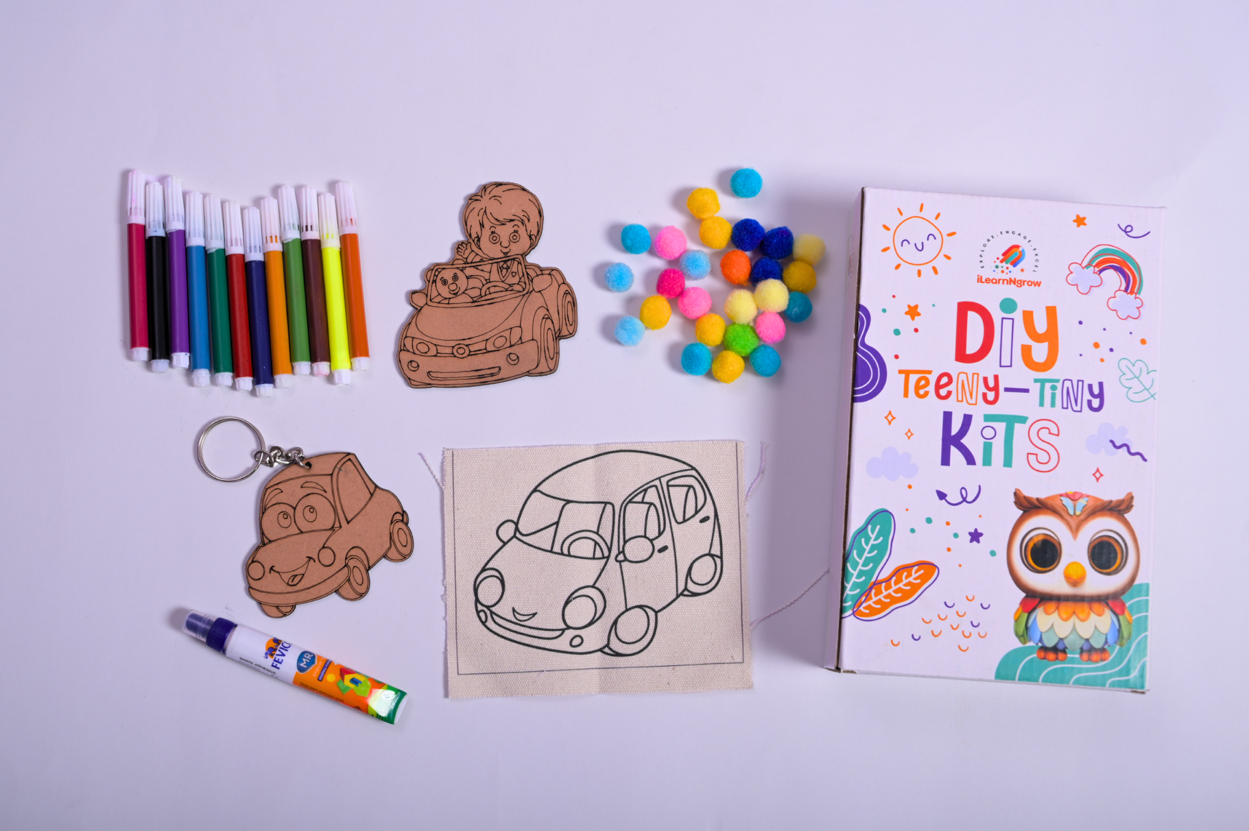 Teeny Tiny DIY Car Painting Kit – 3-in-1 Vehicle Craft Set for Kids | iLearnNGrow