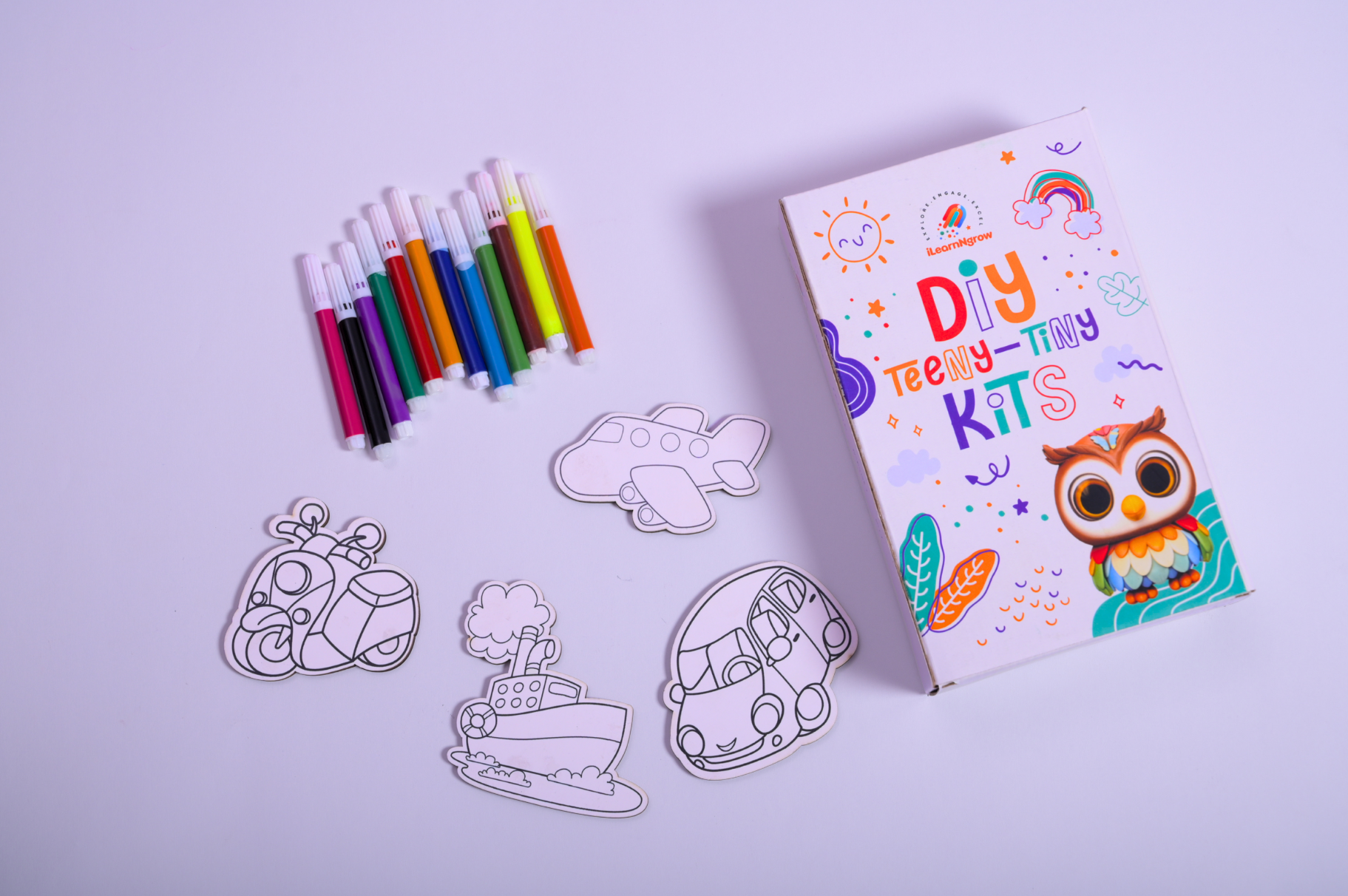 Teeny Tiny DIY Car Painting Kit – 3-in-1 Vehicle Craft Set for Kids | iLearnNGrow