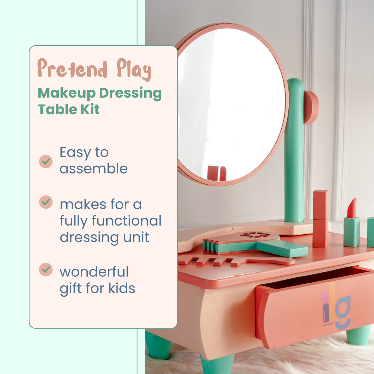 ilearnngrow Pretend Play - Dressing Table