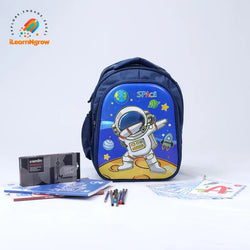 Astronaut Space School Bag for Kids – Blue & Red Lightweight Shoulder Bag for Boys & Girls image 4