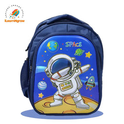 Astronaut Space School Bag for Kids – Blue & Red Lightweight Shoulder Bag for Boys & Girls image 1