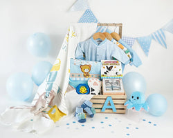 Blue Hues Baby Boy Hamper