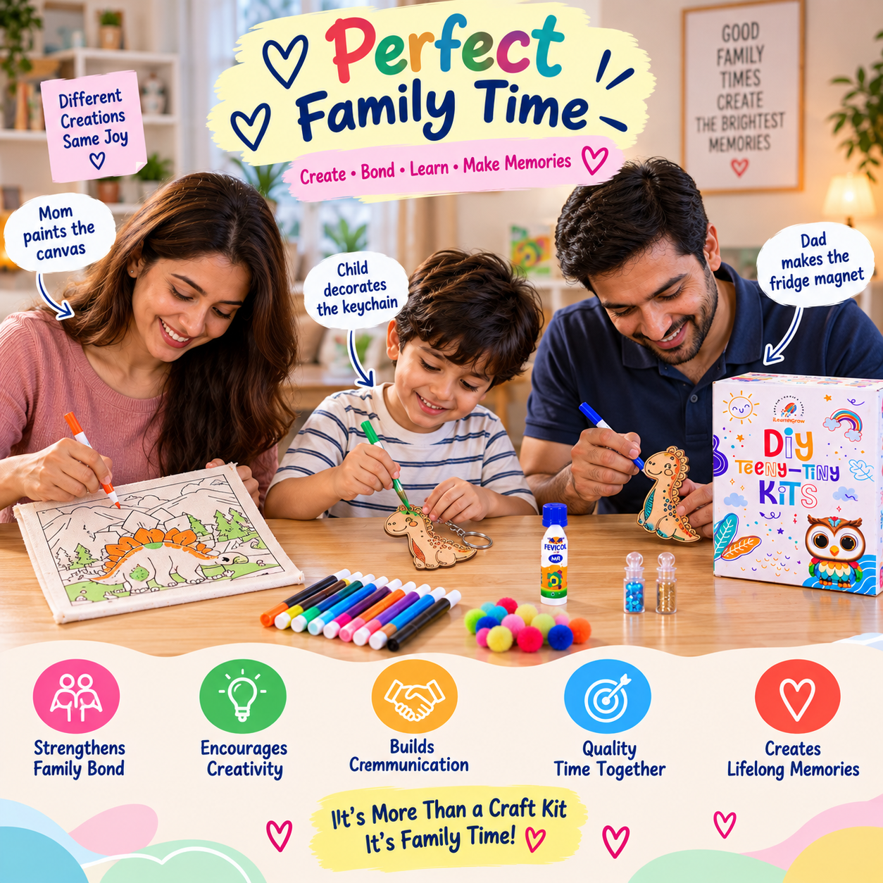 Teeny Tiny DIY Dino Painting Kit – 3‑in‑1 Craft Set for Kids