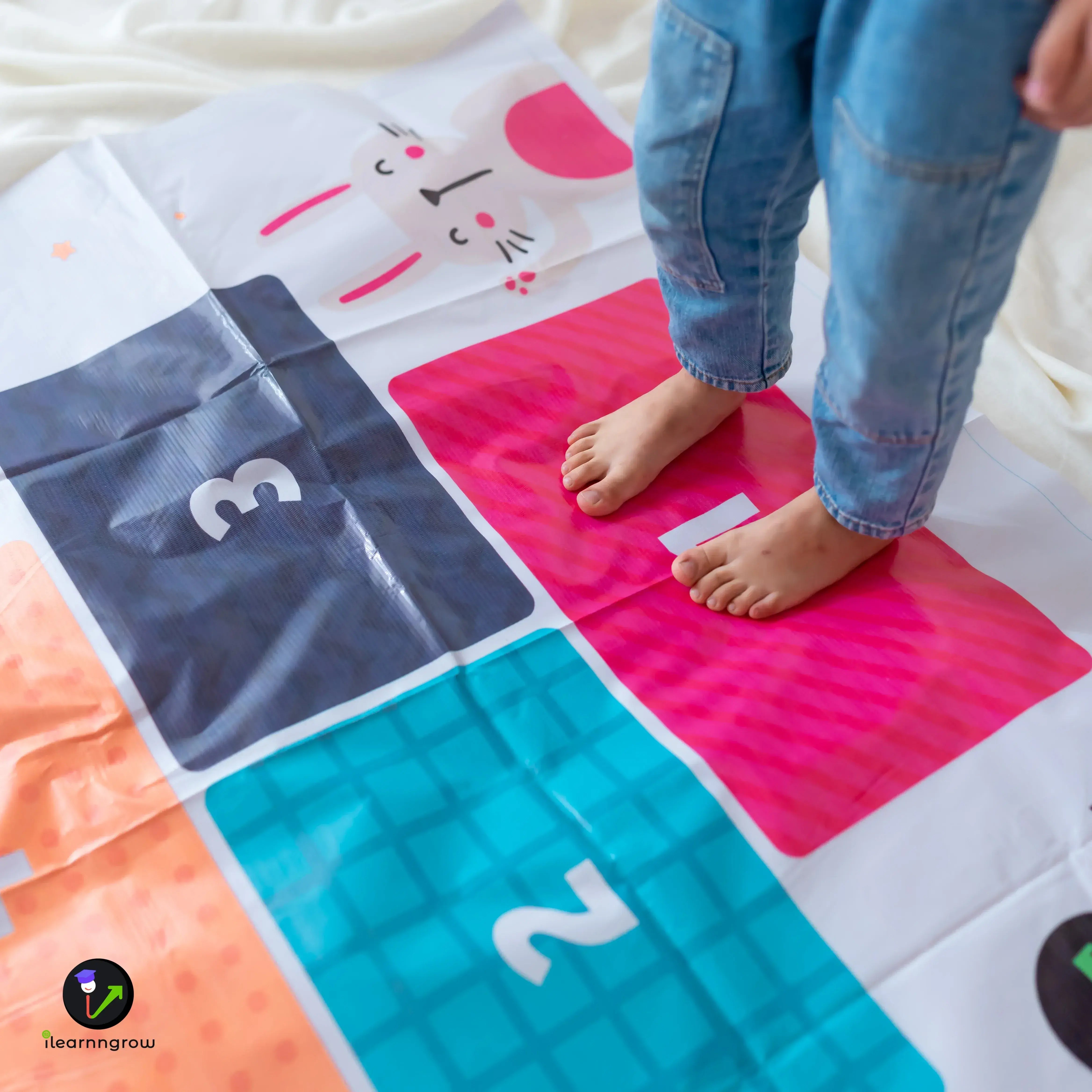 Fun Game Using Mat Hop Scotch Play Mat – Kids Fun Game Mat for Indoor & Outdoor Play
