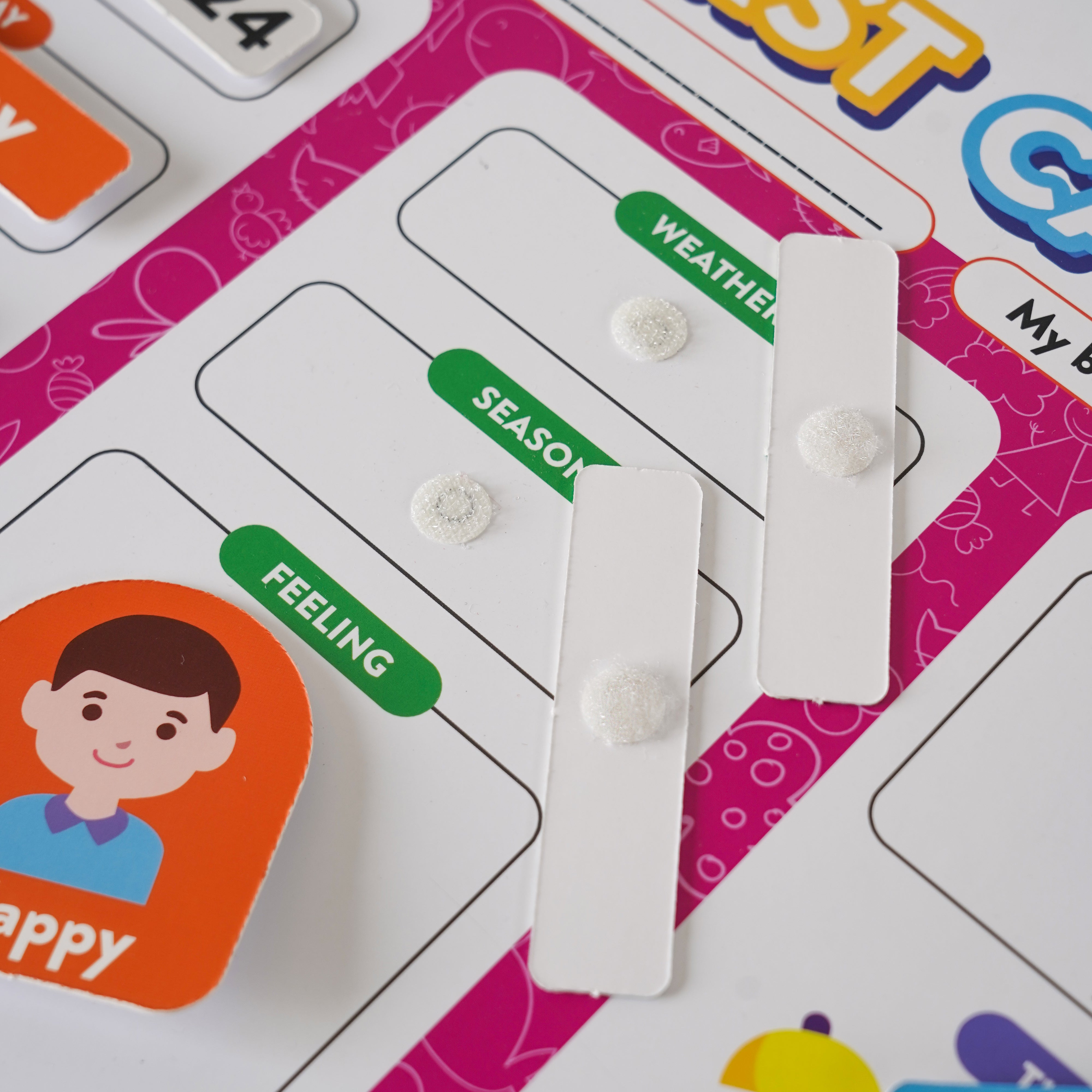 Wall mounting Daily Activity Calender- 9 Concepts- Velcro Based -80 Cutouts