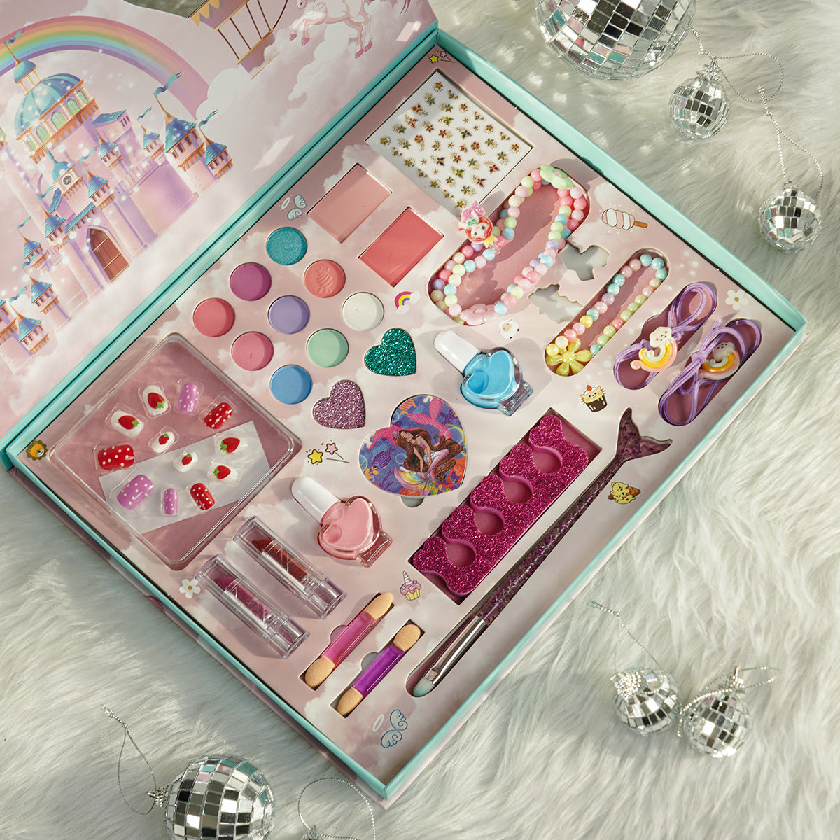 iLearnNGrow Makeup & Accessories Rakhi Combo – 28-Piece Beauty Kit with Fancy Hair Brush & Rakhi