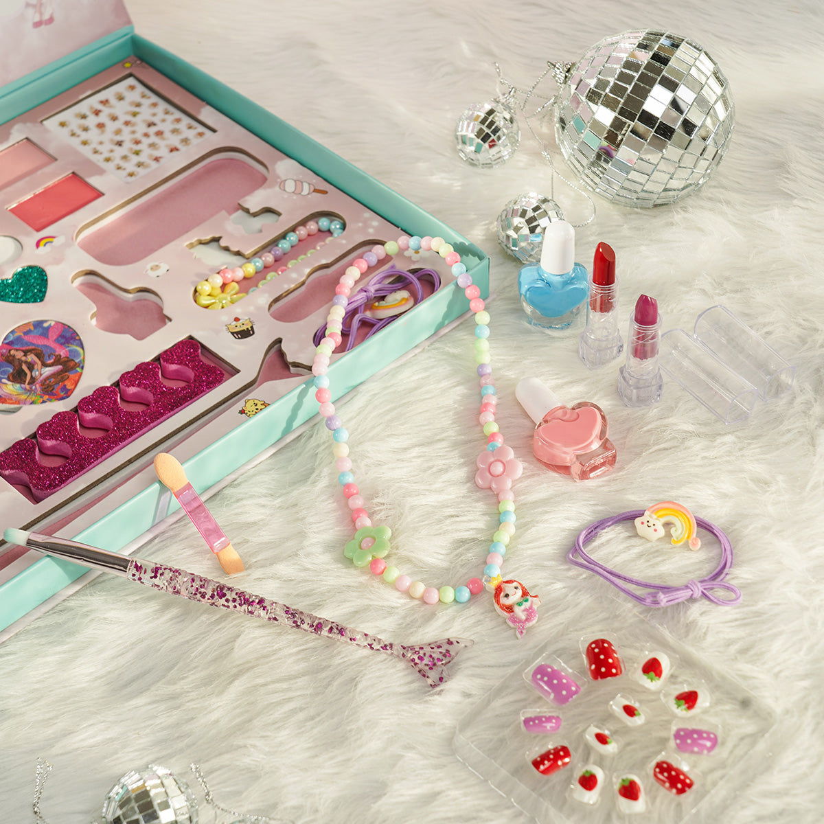 iLearnNGrow Makeup & Accessories Rakhi Combo – 28-Piece Beauty Kit with Fancy Hair Brush & Rakhi