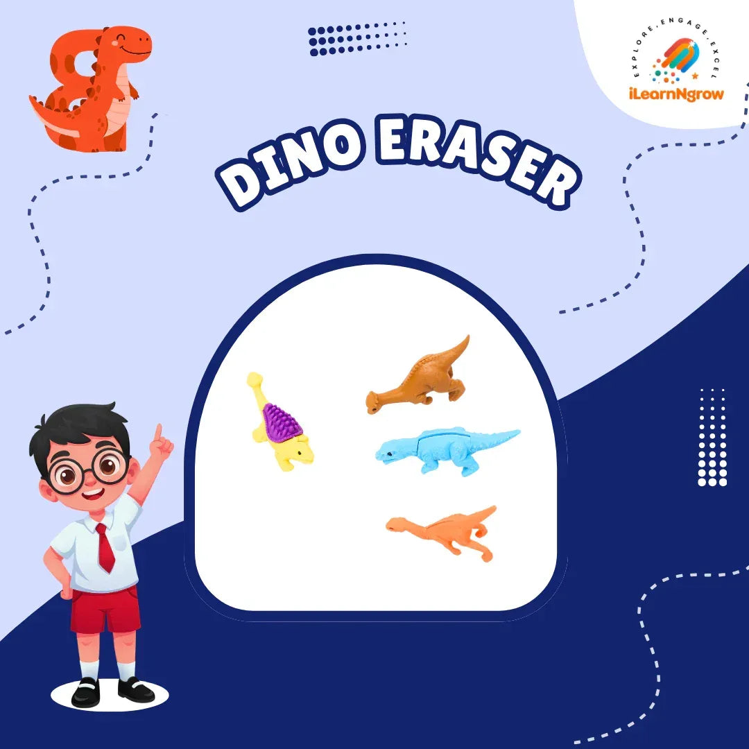 Dino Adventure Bundle for Kids – Sipper Bottle, Eraser & Wallet | Dinosaur-Themed Gift Set - ilearnngrow Learning Solutions Pvt Ltd