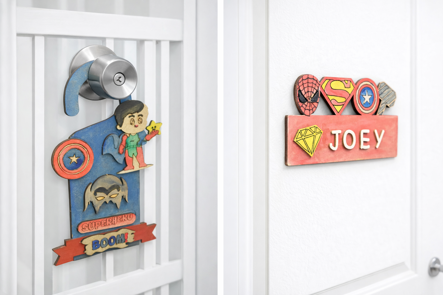 iLearnNGrow Superhero Rakhi Combo – DIY Superhero Door Knob & Name Plate Kit with Superhero Rakhi