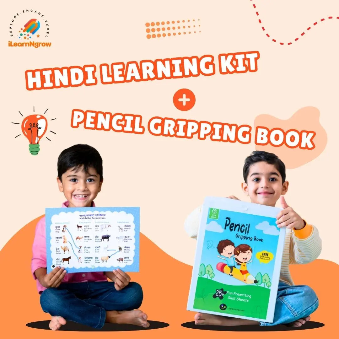 Hindi Learning Kit with Pencil Gripping Book 