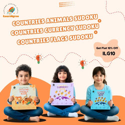 Countries Sudoku Combo for Kids – Currency, Flag & National Animal Sudoku Activity Set | Educational Puzzle Games