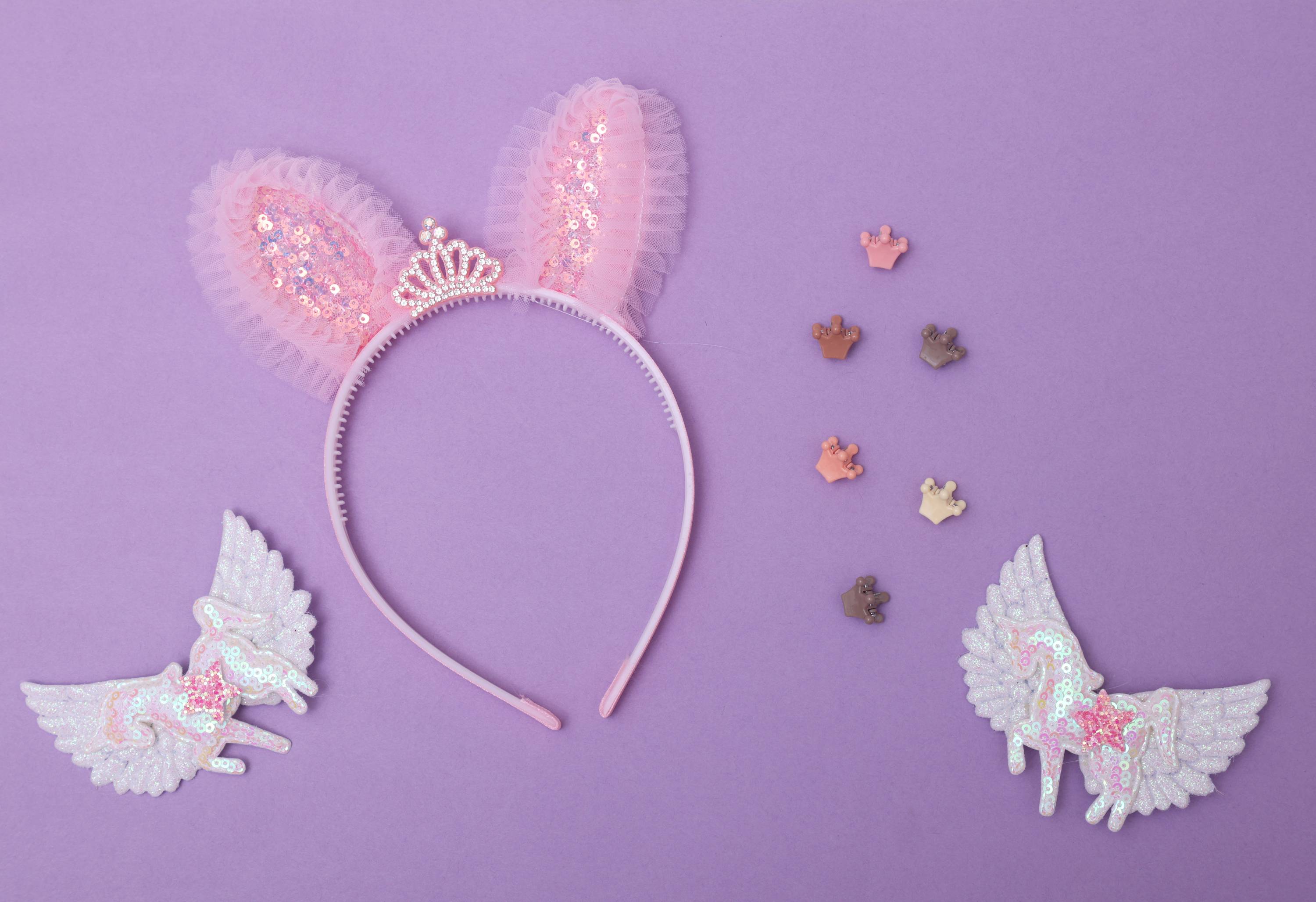 ilearnngrow Princess Hair Accessories Set - Pastel Pink