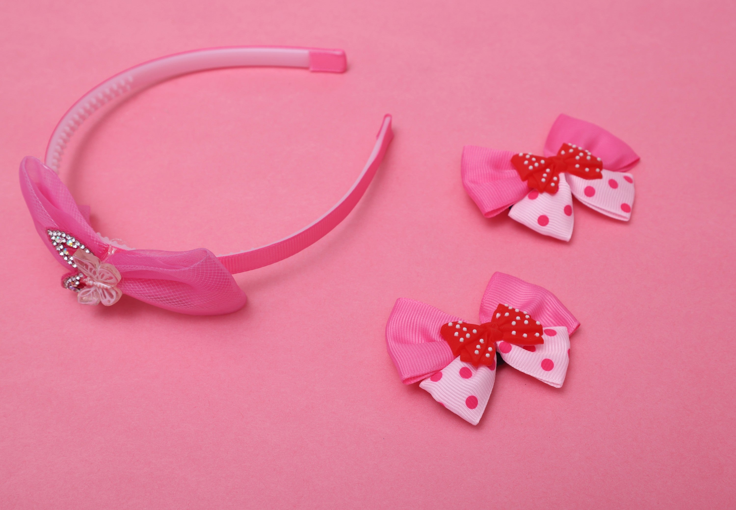 ilearnngrow Bow Hair Accessories Set -  Pink
