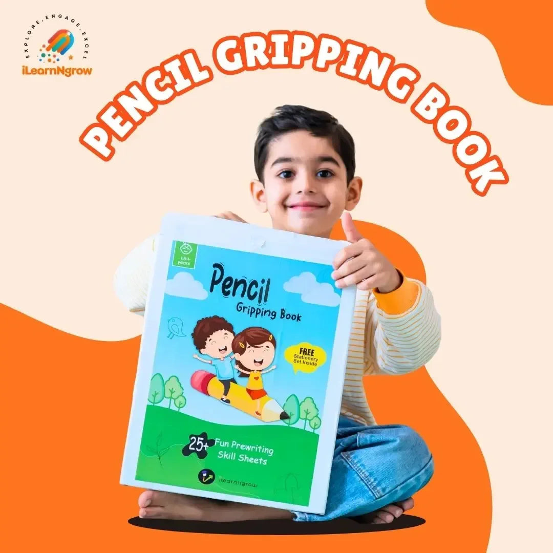 Pencil Box Stationery Kit for Kids + Pencil Gripping Book – Early Learning & Writing Skills Set - ilearnngrow Learning Solutions Pvt Ltd