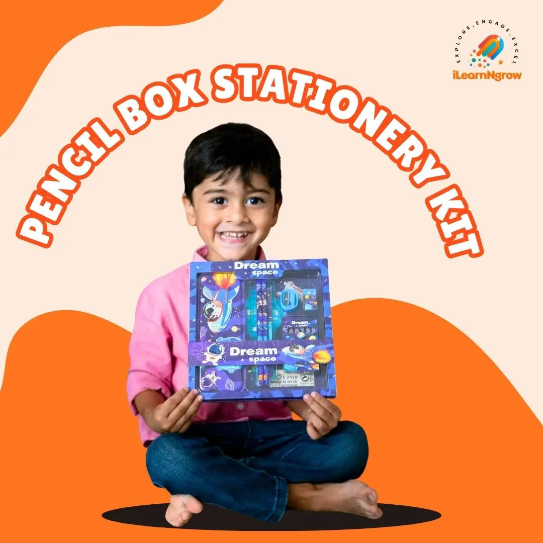 Pencil Box Stationery Kit for Kids + Pencil Gripping Book
