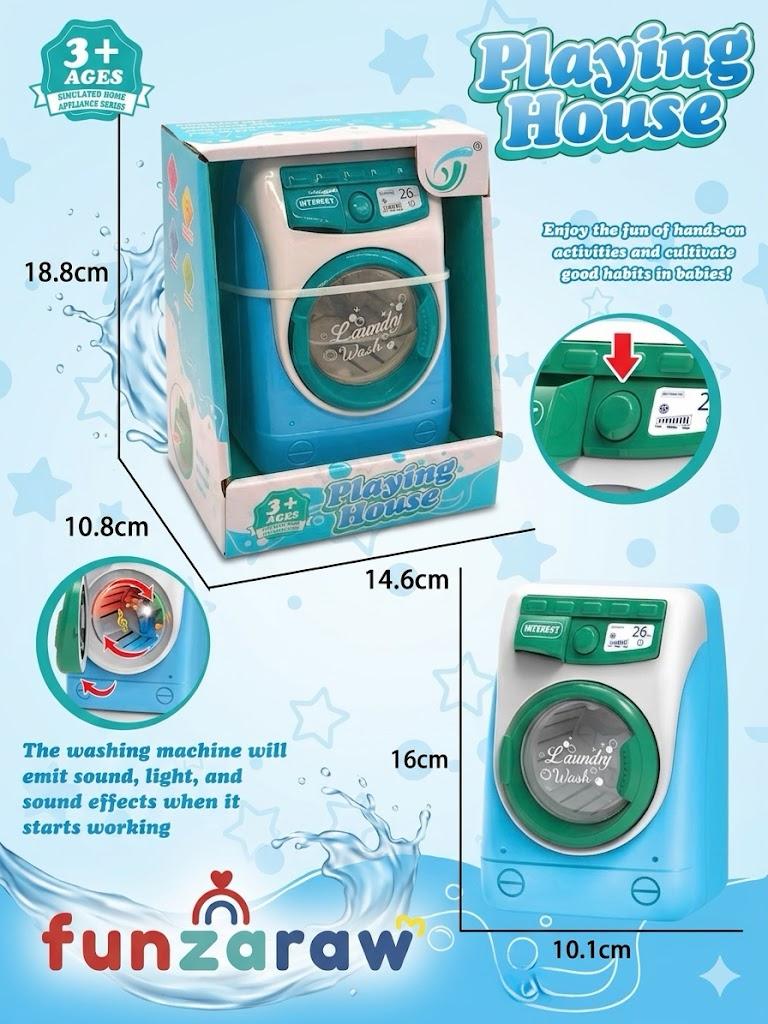 iLearnNGrow Pretend Play Washing Machine Toy for Kids | Light, Sound & Rotating Drum Effects | Interactive Household Appliance Role Play Toy for Boys & Girls 3+ Years
