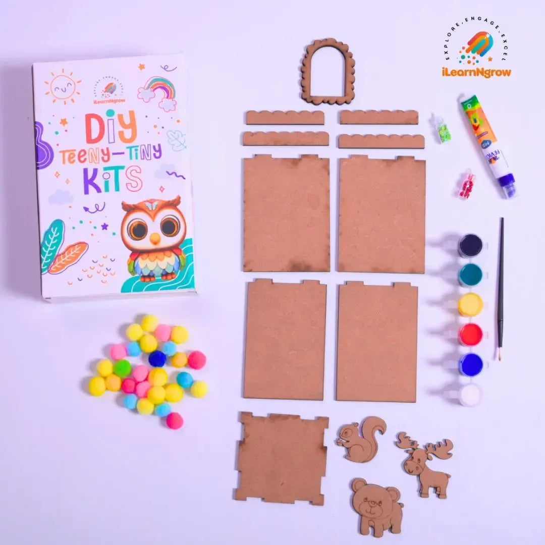 Teeny Tiny Craft Bundle for Kids – Pen Stand, Fridge Magnet & Dino Painting Kit | Fun Art & DIY Activities - ilearnngrow Learning Solutions Pvt Ltd