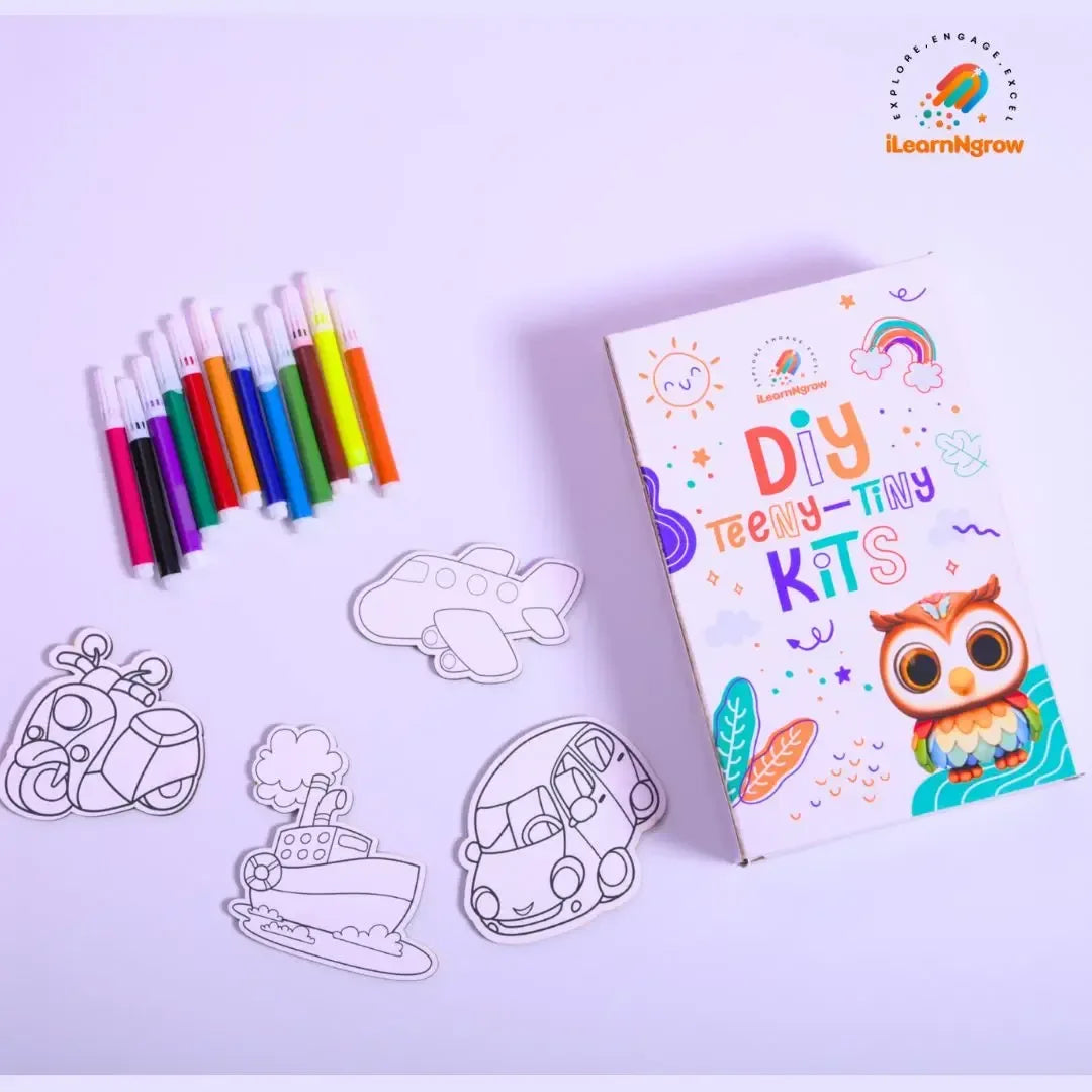 Teeny Tiny Craft Bundle for Kids – Pen Stand, Fridge Magnet & Dino Painting Kit | Fun Art & DIY Activities - ilearnngrow Learning Solutions Pvt Ltd