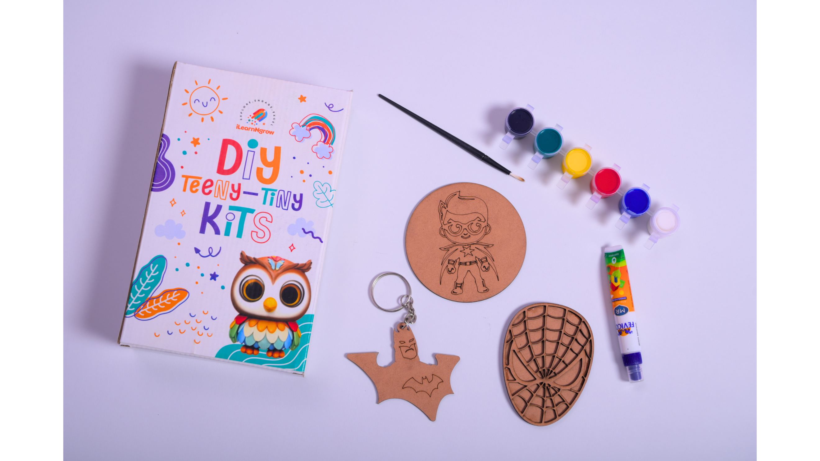 Teeny Tiny DIY SuperHero Painting Kit – 3-in-1 Craft Set for Kids | iLearnNGrow - Ilearnngrow Learning Solutions Pvt Ltd