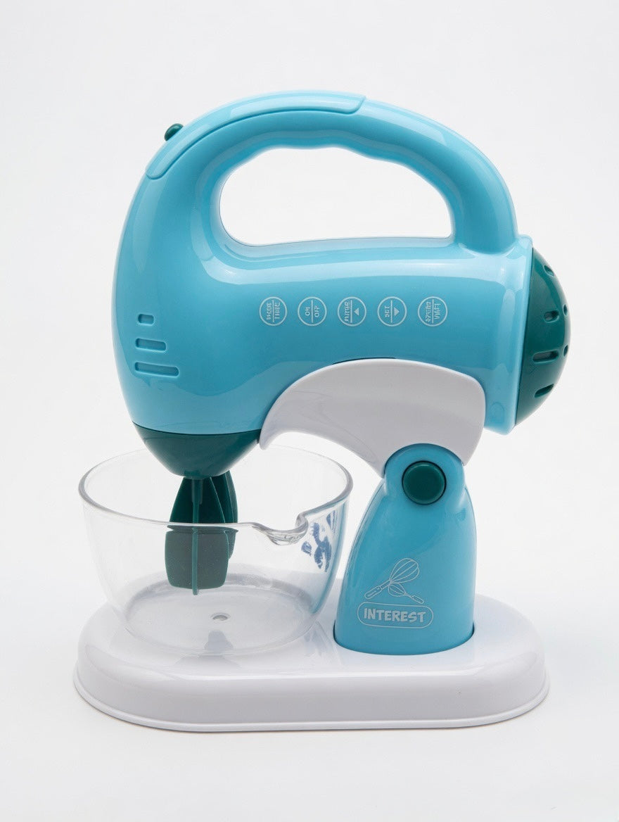 iLearnNGrow Pretend Play Hand Blender Mixer Toy for Kids | Light & Sound Kitchen Appliance Set with Rotating Beater | Role Play Cooking Toy for Boys & Girls 3+ Years