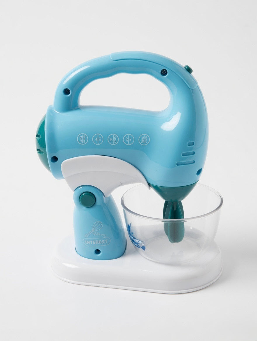 iLearnNGrow Pretend Play Hand Blender Mixer Toy for Kids | Light & Sound Kitchen Appliance Set with Rotating Beater | Role Play Cooking Toy for Boys & Girls 3+ Years