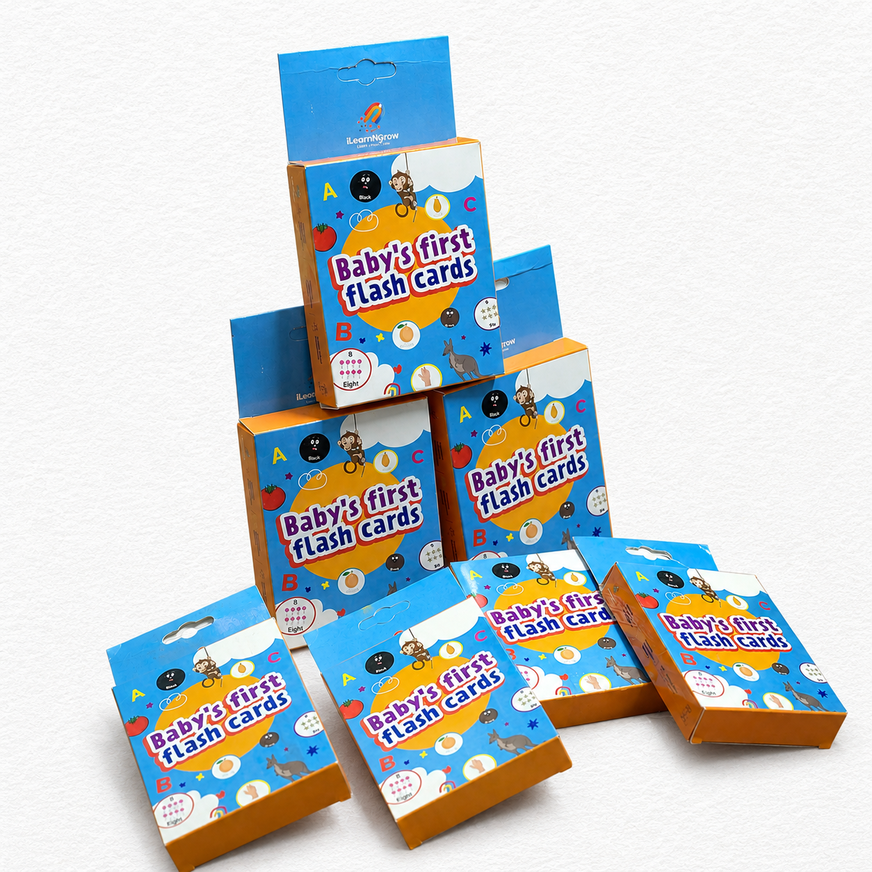 iLearnNGrow Flash Cards Rakhi Combo – 7 Educational Flash Card Sets with Rakhi for Kids