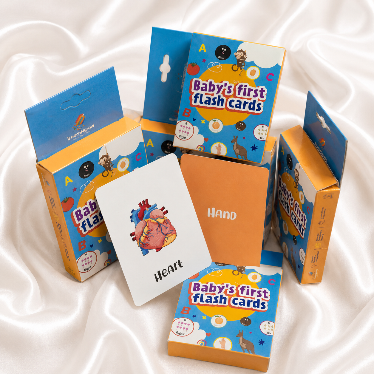 iLearnNGrow Flash Cards Rakhi Combo – 7 Educational Flash Card Sets with Rakhi for Kids