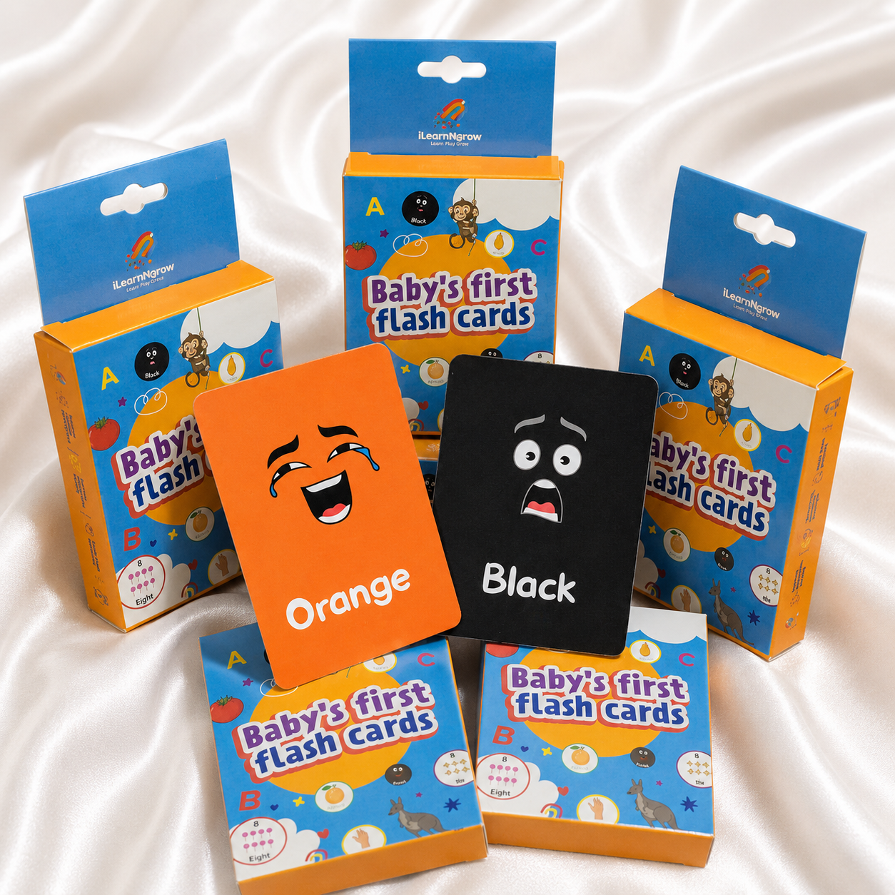 iLearnNGrow Flash Cards Rakhi Combo – 7 Educational Flash Card Sets with Rakhi for Kids