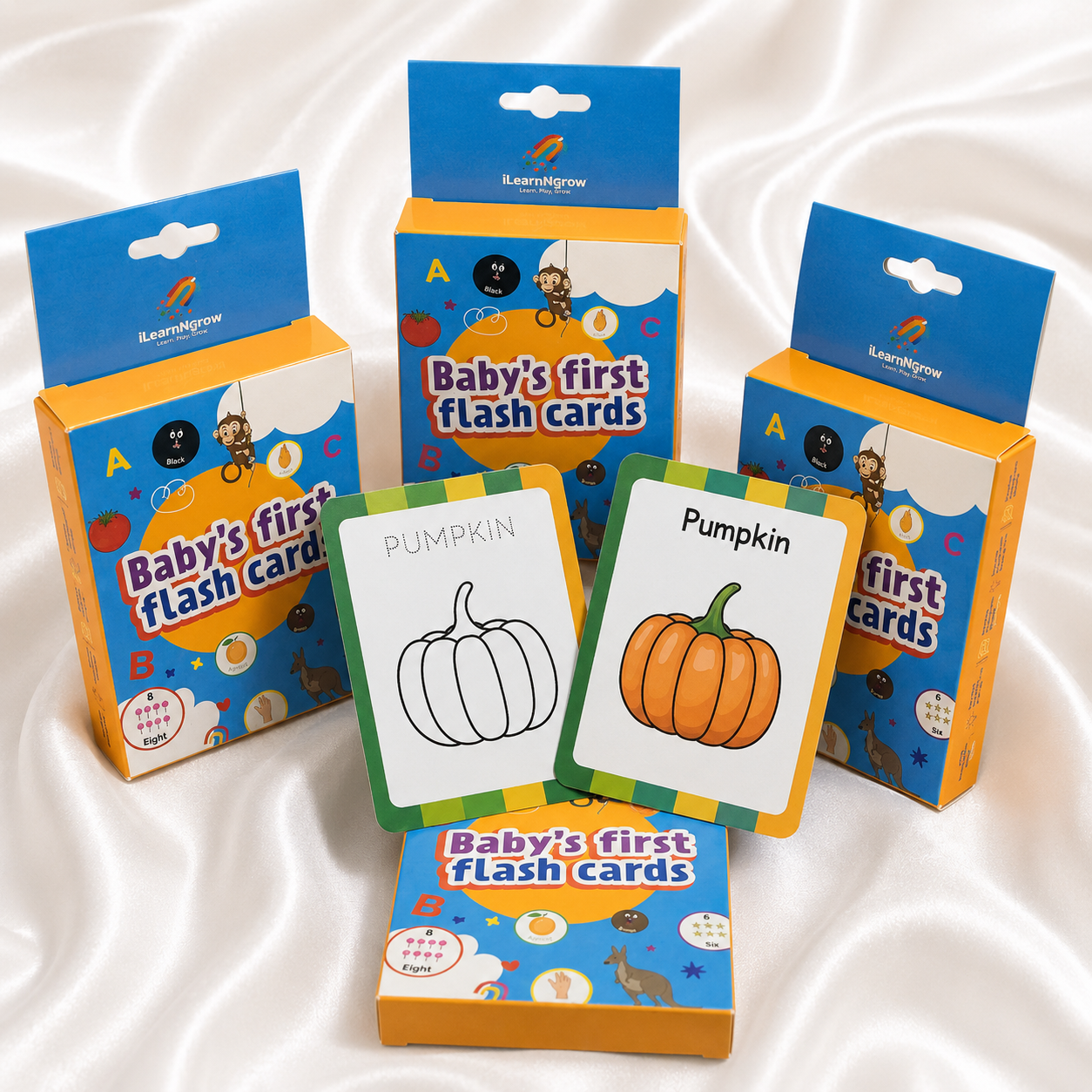 iLearnNGrow Flash Cards Rakhi Combo – 7 Educational Flash Card Sets with Rakhi for Kids