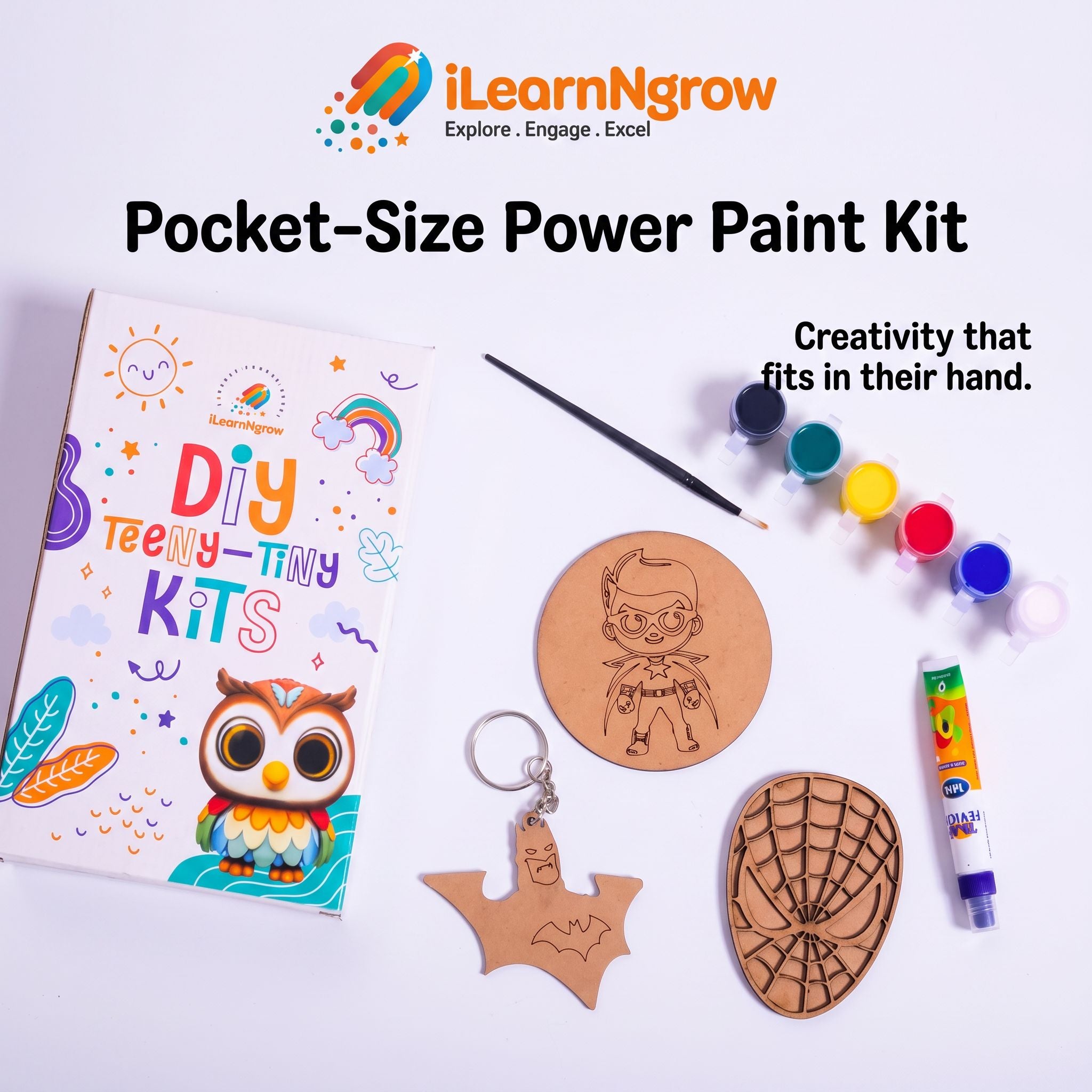 Teeny Tiny DIY Superhero Painting Kit – 3‑in‑1 Craft Set for Kids