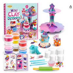DIY Dessert Clay Making Kit – Make 30+ dessert designs, nontoxic clay provided can decorate on dessert stand
