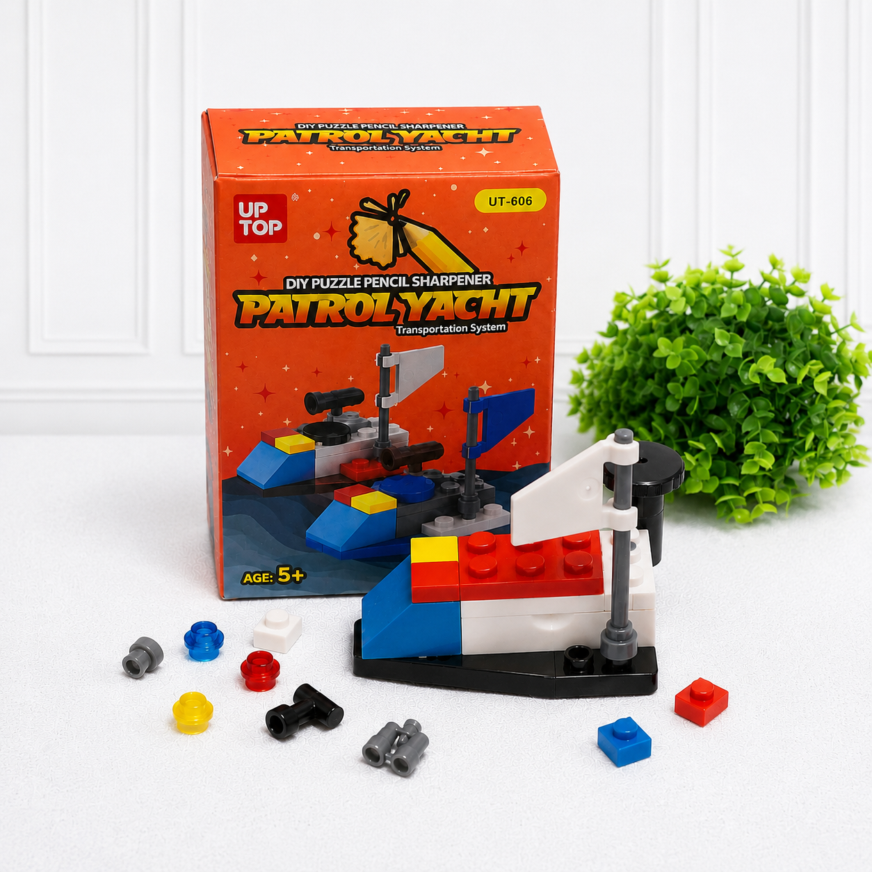 iLearnNGrow Lego Rakhi Hamper – Creative Gift Basket with Lego Frame, Pencil, Cutlery Set, Sharpener & Rakhi